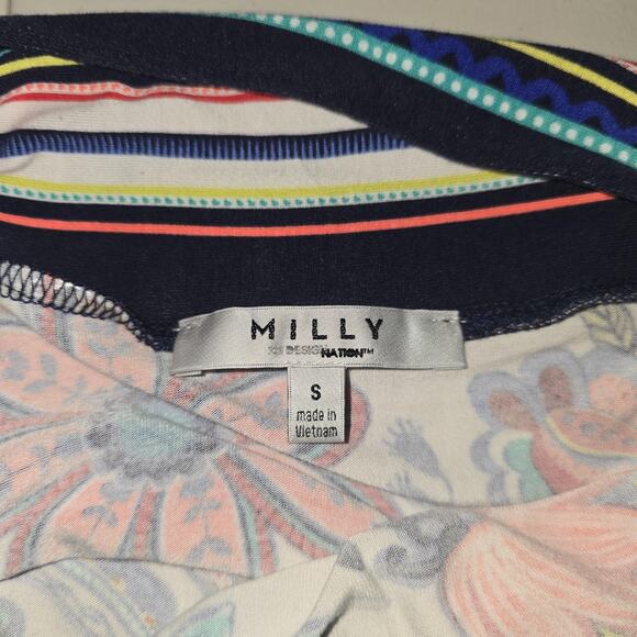 Milly Skirt Womens Small Colorful Floral Jersey Maxi Stretchy Boho Vacay Travel - Picture 3 of 6